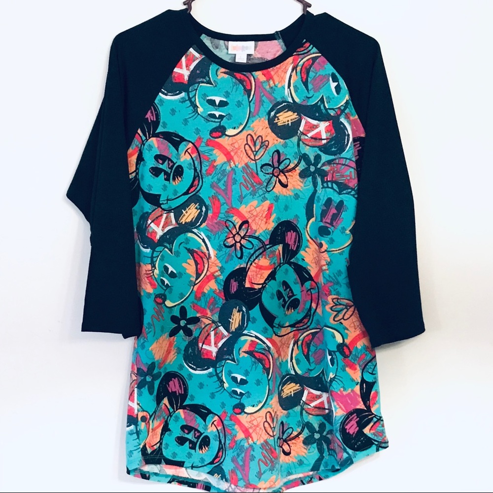 Disney Mickey and Minnie Print Baseball Tee
